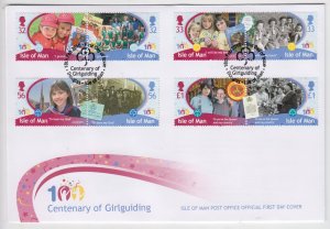 Isle of Man -  2009,  Girl Guiding  set of 8,  on FDC