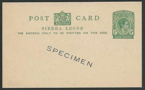 SIERRA LEONE GVI ½d postcard optd SPECIMEN, scarce.........................63809 