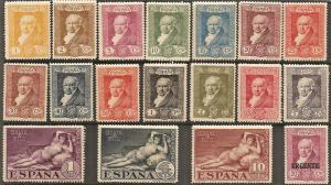 SPAIN  386-402, E7 Mint OG 1930 Goya Issue