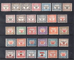 HUNGARY 1921-1924 VERY RARE COMPLETE COLLECTION OFFICIALS O1-O31 PERFECT MNH