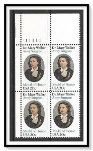 US Plate Block #2013 Dr Mary Walker MNH