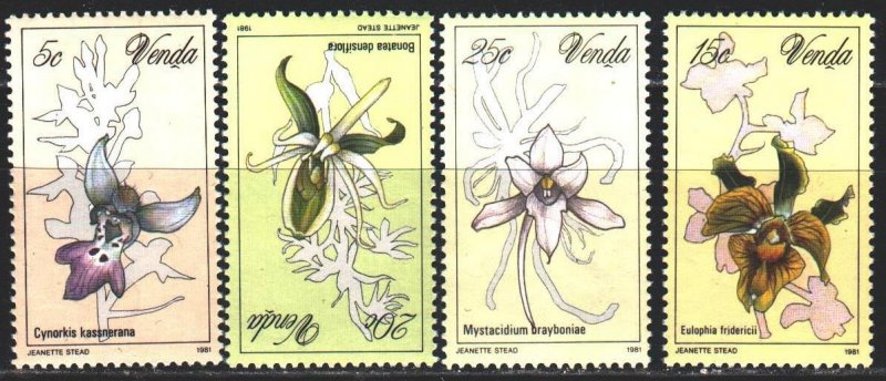 Venda. 1981. 46-49. Orchids, flowers. MNH.