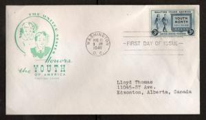 UNITED STATES - Scott # 963 FDC Youth Month - House Of Farnham Cachet