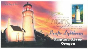 AO-4149-1, 2007, Pacific Lighthouses, FDC, Add-on Cachet, DCP, Umpqua River, Ore