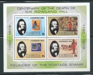 Zambia 211a Rowland Hill London '80 s.s. MNH