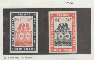 1947 Centenary International Philatelic Exhibition 2 Poster Stamps MNGNH