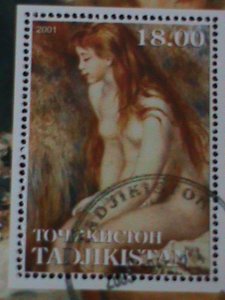 TADJIKISTAN 2003 -FAMOUS PAINTING-BY AUGUSTE RENOIR-CTO S/S- VF-FANCY CANCEL