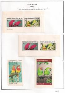 SCOTLAND - BERNERA - 1982 - Parrots (2) - 2v Perf, Imperf, Min, D/L Sheets - MLH