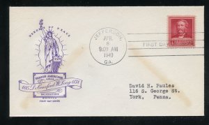 US 875 M=14 Crawford Long Famous American Ross Eng cachet FDC ADDR 