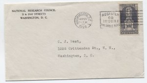 1926 Washington DC #628 5ct Ericsson FDC National Research Council [a39.73]
