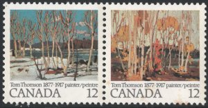 Canada SC#733-734 12¢ Birth Centenary of Tom Thomson Pair (1977) MLH