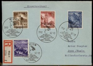 Germany 1942 Austria Styria Set Steiermark Kaertnen Registered Cover G86855