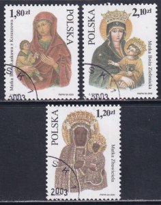 Poland 2003 Sc 3694-6 Virgin Mary Mother Redeemer Benevolent Stamp CTO