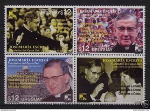 Josemaria Escriva Opus Dei founder christianism religion URUGUAY #1942 MNH STAMP