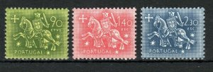 Portugal 1953-71 90c, 1E.40 and 2E.30 Medieval Knight MNH