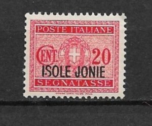 1941 Ionian Islands under Italian occupation ScNJ2 20c Postage due MH