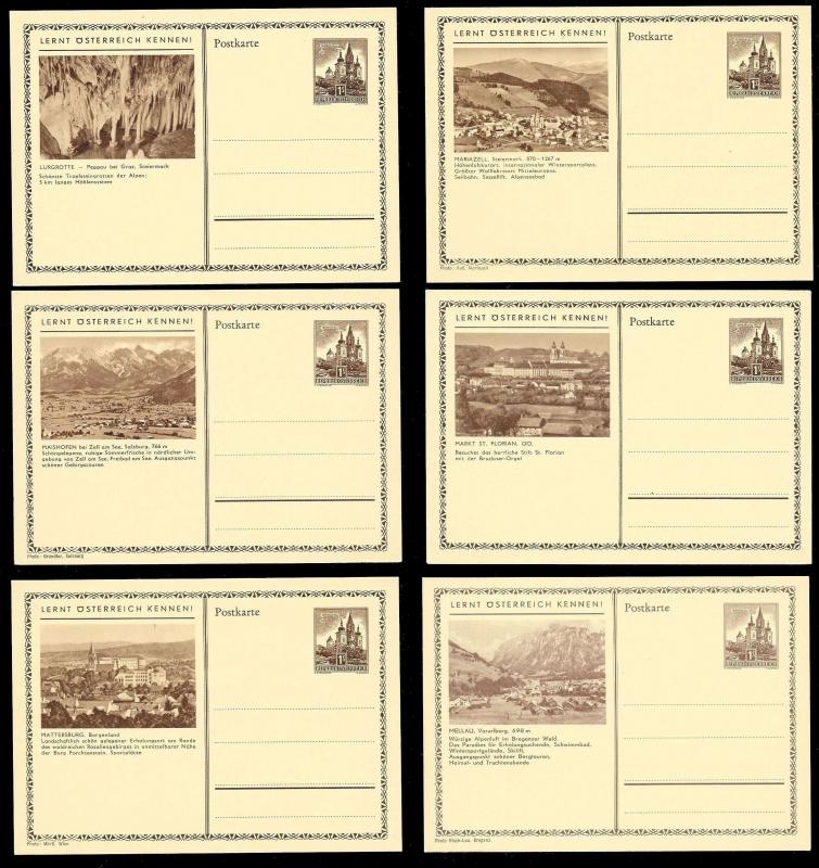 AUSTRIA (120) Scenery View Brown 1 Shilling Postal Cards c1950s ALL MINT UNUSED