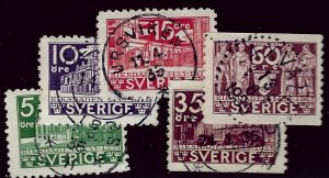 Sweden SC#242-244, 246-247 Used VF...Bargain in Demand!