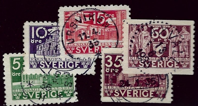 Sweden SC#242-244, 246-247 Used VF...Bargain in Demand!