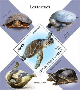 Niger - 2022 Green Sea Turtle - Stamp Souvenir Sheet - NIG220124b