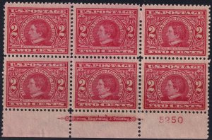 #370 Mint NH, VF, Plate number block of 6, imprint (CV $320) (CV $30 - ID4246...