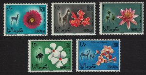 Somalia Gazelle Giraffe Flamingo Bird Flowers 5v 1965 MNH SG#431-435