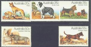 AUSTRALIA  727-31 MNH 1980 DOGS