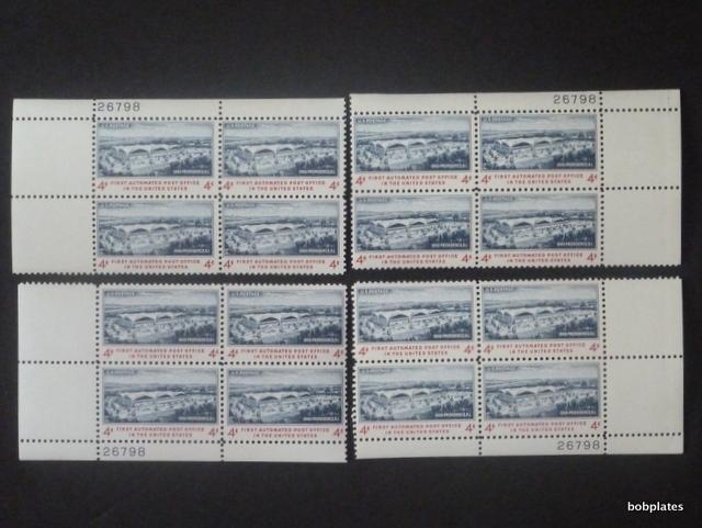 #1164 Automated P.O. Matched Set of 4 Plate Blocks 26798 VF