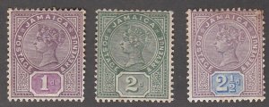 Jamaica # 24-26, Queen Victoria, Mint Hinged, 1/3 Cat.