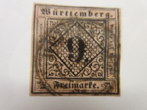 German States WURTTEMBERG Scott 5 USED Lot11.2 Cat $37.50