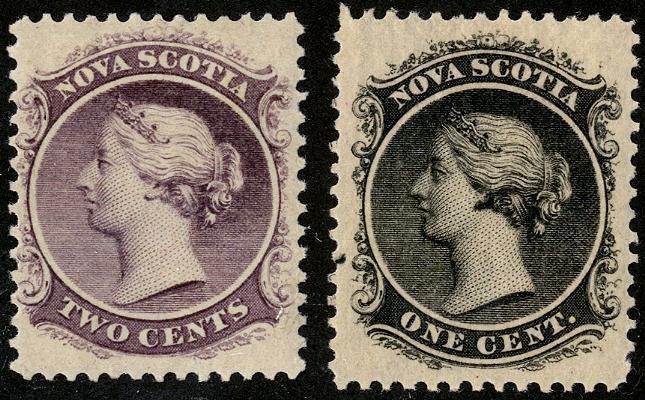 HERRICKSTAMP NOVA SCOTIA Sc.# 8-9 Mint Hinged Scott $ $30.00