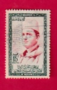 MOROCCO SCOTT#3 1956 15f KING MOHAMMED V - USED