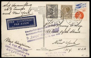 Netherlands 1932 Europa Schleuderflug Catapult Cover Holland Airmail 8 Flo 96518