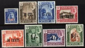 Aden - Kathiri 1951 Surcharged definitive set of 8 unmoun...