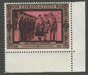 Great Britain: King George V at Balmoral, 1937 George VI Coronation Poster Stamp