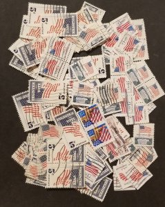 US 100 Used FLAG Stamp Lot Arts Crafts Projects z5030