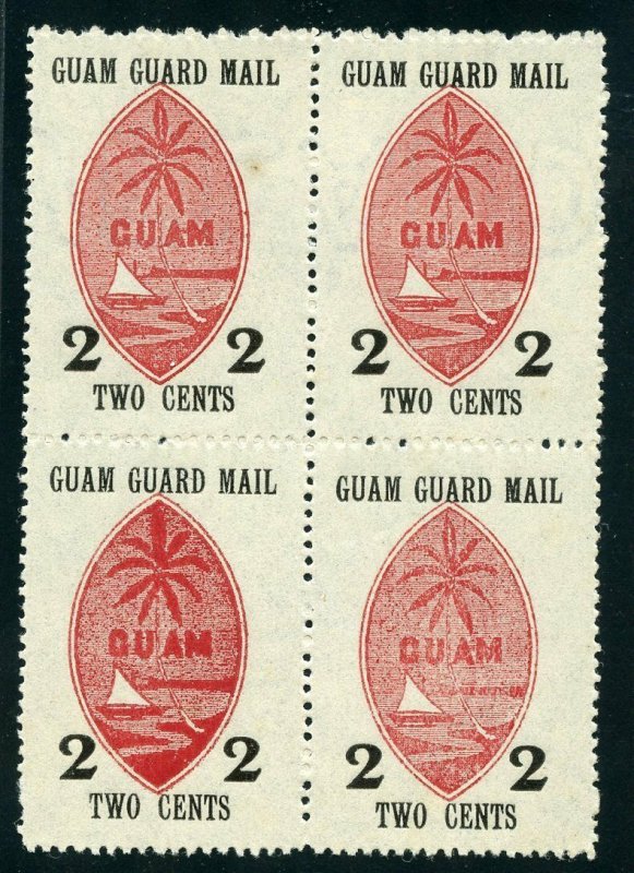 Guam Scott #M3-M4 Blocks Mint-XF-Without Gum As Issued (GARY 12/9/20) GP 