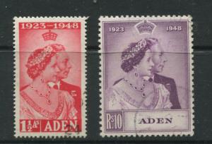 ADEN - Scott 30-31 - Silver Wedding - 1949- FU - Set of 2 Stamps