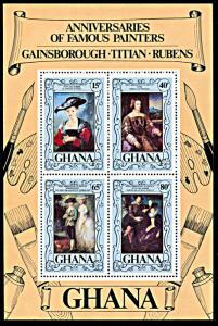 Ghana 630, MNH, Famous Painter Anniversaries souvenir sheet
