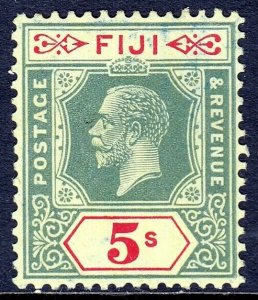 FIJI — SCOTT 106 (SG 241) — 1926 5/- KGV — MULT. SCRIPT CA WMK — MH — SCV $45.00