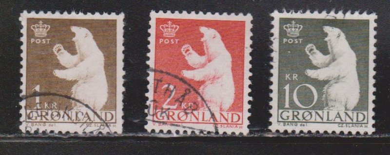 GREENLAND Scott # 62, 63, 65 Used - Polar Bears