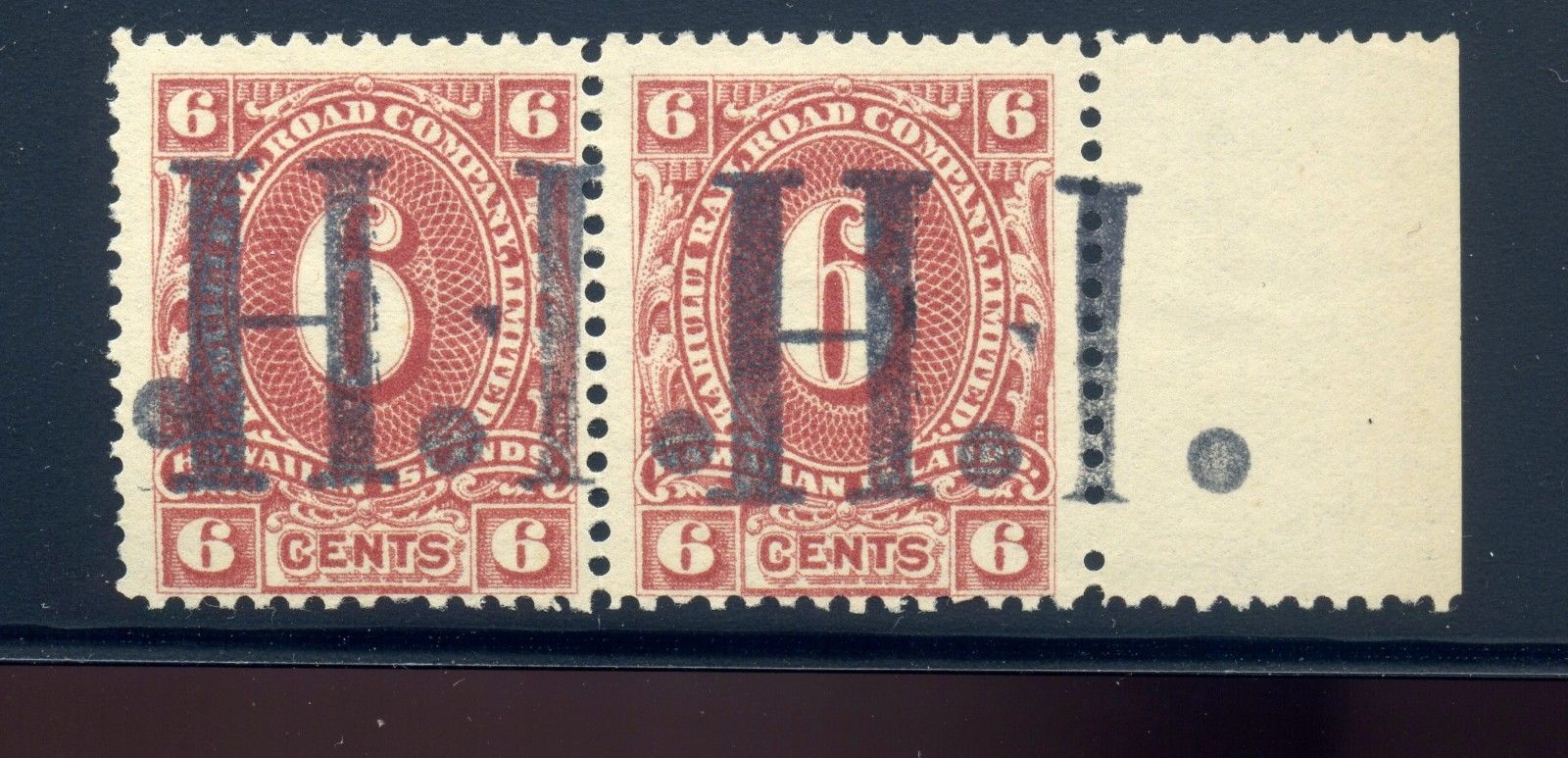 Hawaii Kahului Railroad Stamps Meyer Harris 152 Large HI Overprint Pair