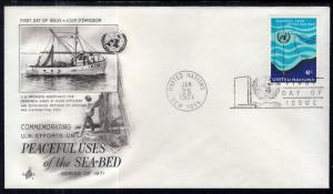 UN New York 215 Sea Bed Artcraft U/A FDC