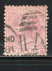 NEW ZEALAND #52  1874  2p       QUEEN VICTORIA   F-VF  USED  d