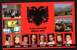 QSL QSO RADIO CARD Albania/ ZA1B/YAESU/Project Goodwill /2003, (Q1897)