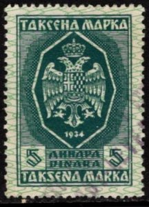 1934 Yugoslavia Revenue 5 Dinar General Tax Duty Used