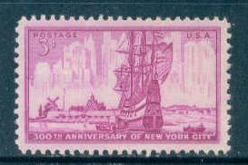 1027 3c N.Y. City Fine MNH