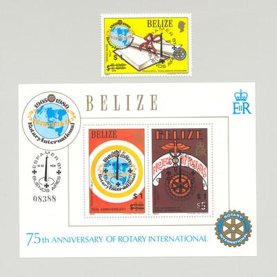 Belize #590-591 Espamer O/P on Rotary 1v & 1v S/S
