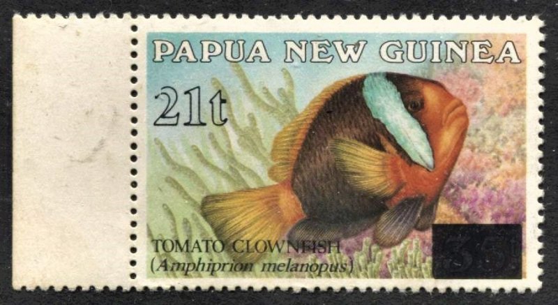 Papua New Guinea #823 Fish Surcharge MNH