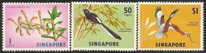 Singapore  62a,66a,67a MNH 1957 Birds wmkd sideways CV $35.5